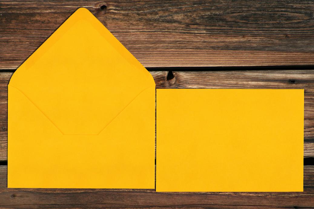 Briefhüllen 110x156 mm Nassklebend Butterblumengelb 120 g/qm